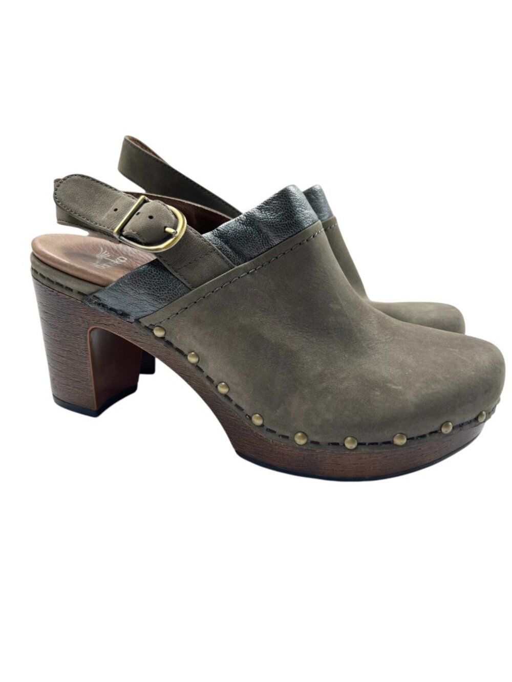 Dansko Delle Slingback Tapue Leather Studded Clog Heels Size 10 US 40 EU